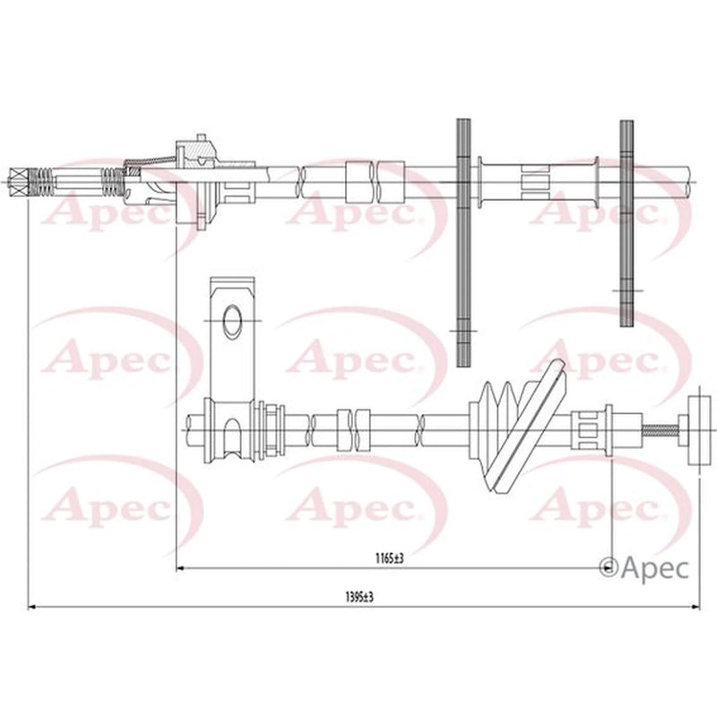 Apec Handbrake Cable Right Rear CAB1414