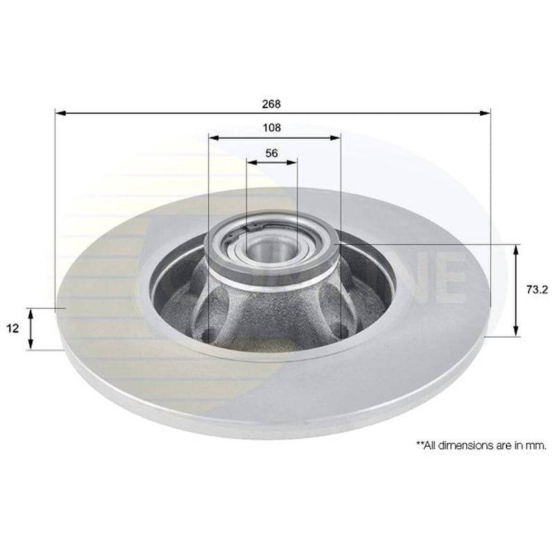 Comline 2 x Solid Rear Brake Discs ADC3011-x2