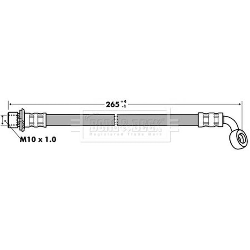 Borg & Beck Brake Hydraulic Hose Line Rear Left BBH7281