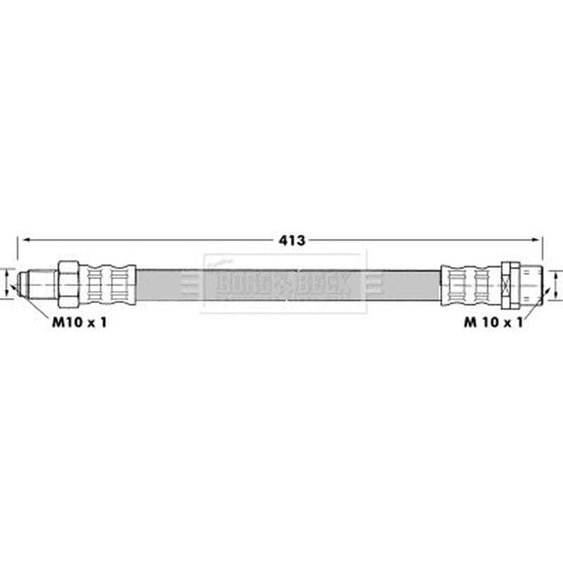 Borg & Beck Brake Hydraulic Hose Line Front Right BBH7091