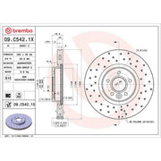 Brembo Xtra 2 x Perforated/Vented Front Brake Discs 09.C542.1X-x2