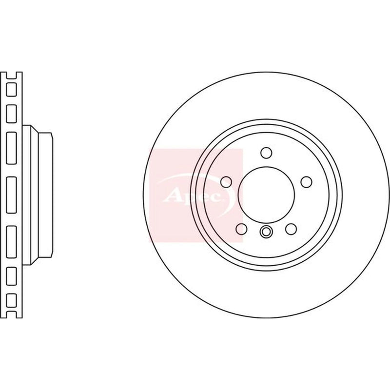 Apec 2 x Vented Front Brake Discs DSK2476