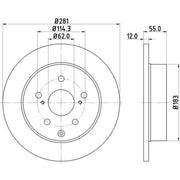 DON 2 x Solid Rear Brake Discs PCD19722-x2