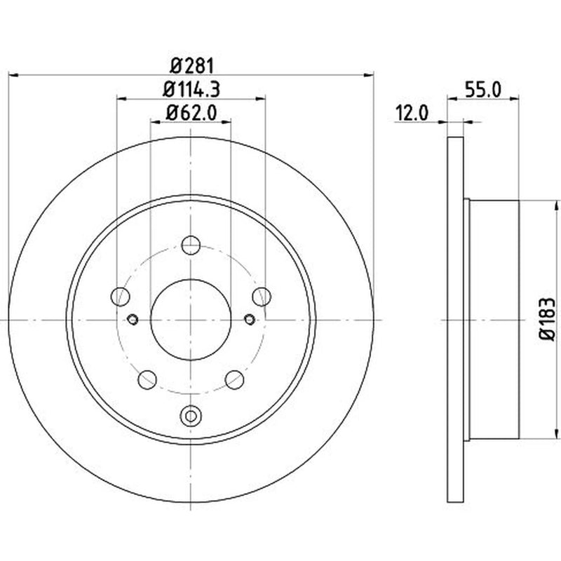 DON 2 x Solid Rear Brake Discs PCD19722-x2