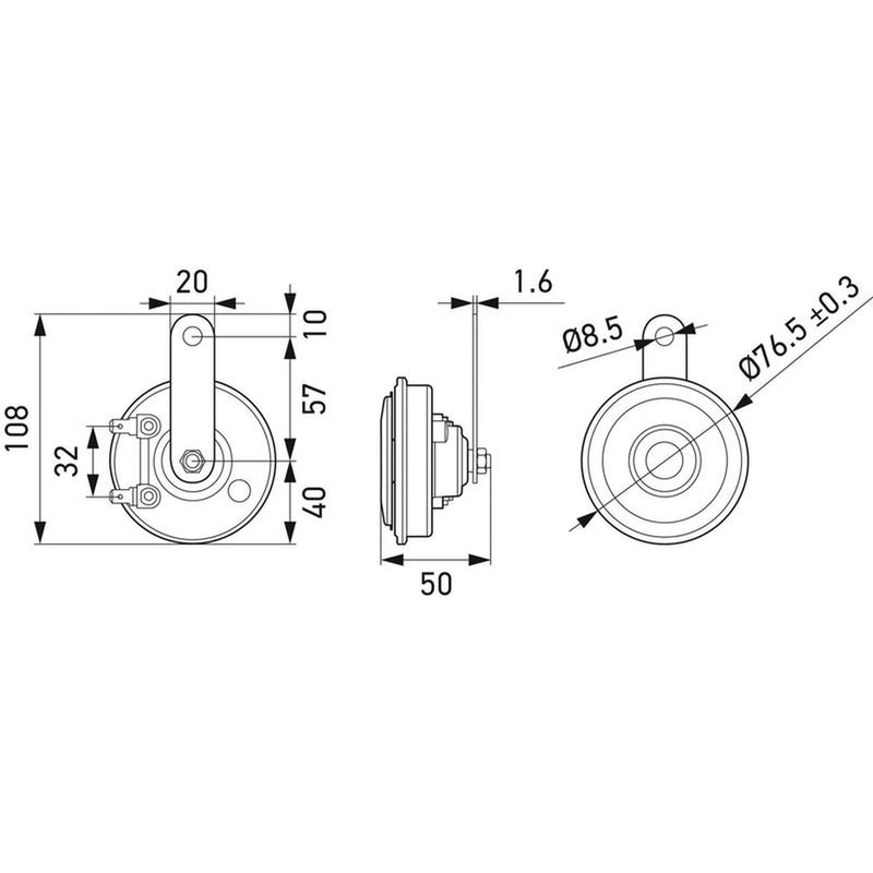 Hella Car Horn Signal Unit 3AL 012 588-351