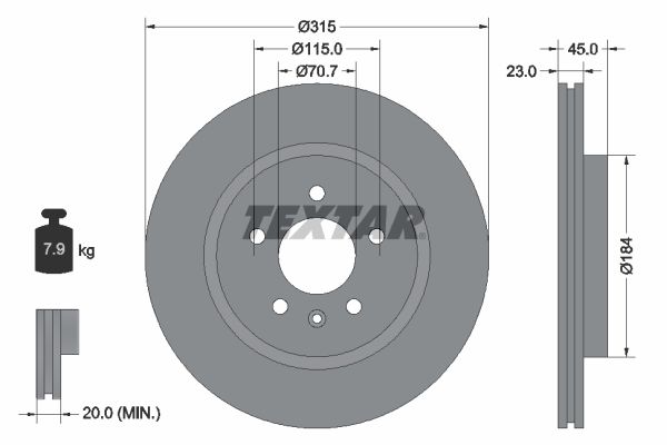 Textar 92239803 Brake Disc