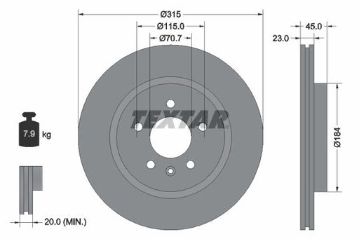 Textar 92239803 Brake Disc