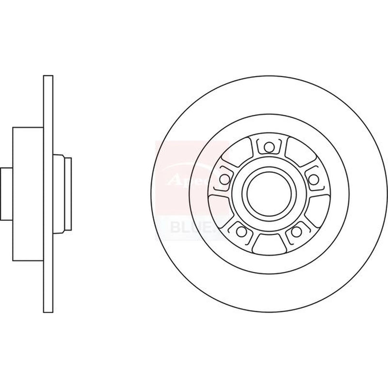 Apec 2 x Solid Rear Brake Discs SDK6375-x2
