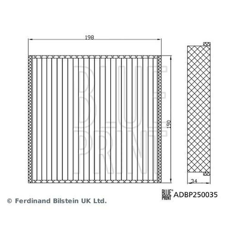 Blue Print Cabin Air Filter (Pollen Filter) ADBP250035