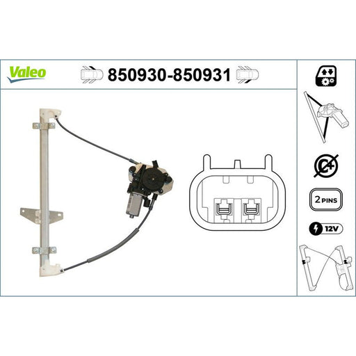 Valeo Electric Window Regulator Lifter Left Front 850930