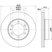 DON 2 x Vented Front Brake Discs PCD15212-x2