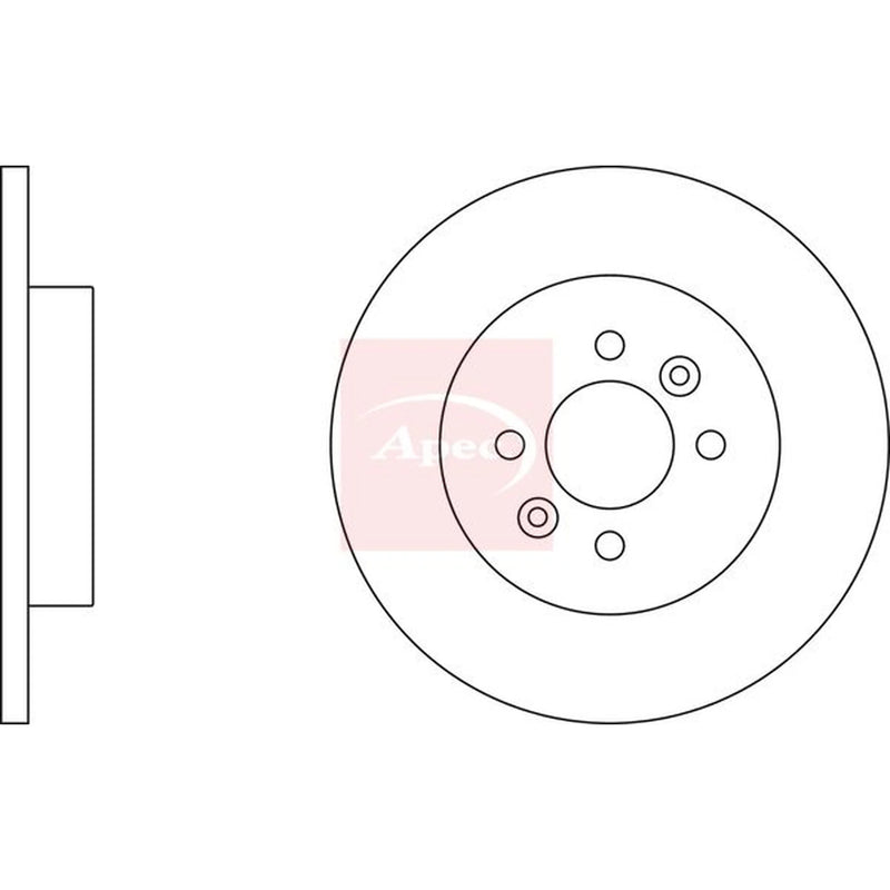 Apec 2 x Solid Rear Brake Discs DSK2402-x2