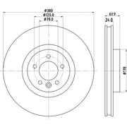 Mintex 2 x Front Brake Discs MDC2334C-x2