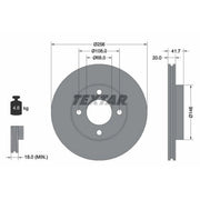 Textar 2 x Internally Vented Front Brake Discs 92026200-x2