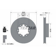 Textar 2 x Front Brake Discs 93191900-x2