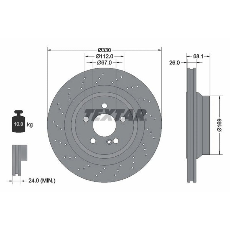Textar 2 x Rear Brake Discs 92289603-x2