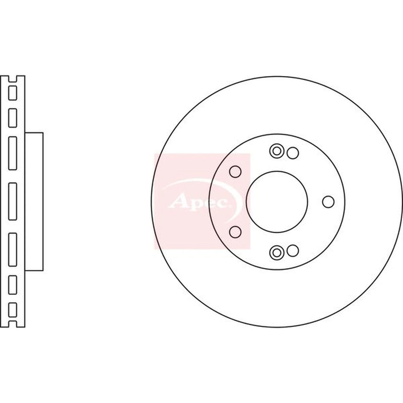 Apec 2 x Vented Front Brake Discs DSK2251-x2