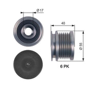 Gates Alternator Overrunning Freewheel Clutch OAP7114
