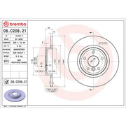 Brembo 2 x Solid Rear Brake Discs 08.C208.21-x2