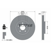Textar 2 x Vented Front Brake Discs 92222003-x2