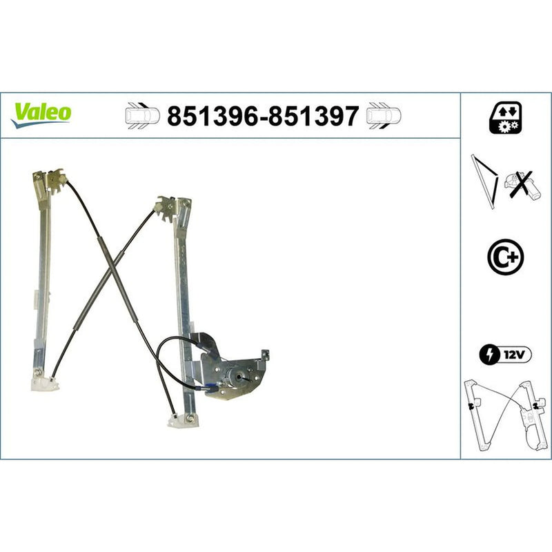 Valeo Electric Window Regulator Lifter Right Front 851397