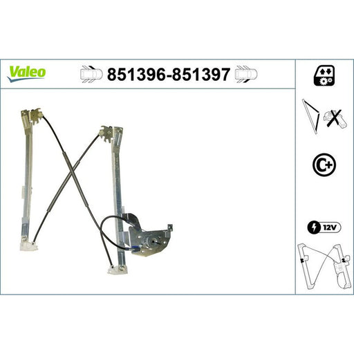 Valeo Electric Window Regulator Lifter Right Front 851397
