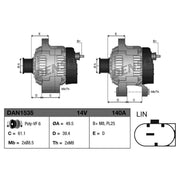 Denso Car Alternator 12V DAN1535