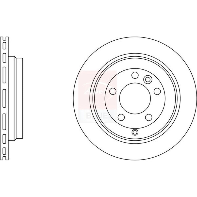 Apec 2 x Vented Rear Brake Discs SDK6183-x2