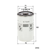 MANN-FILTER Engine Oil Filter W 719/46