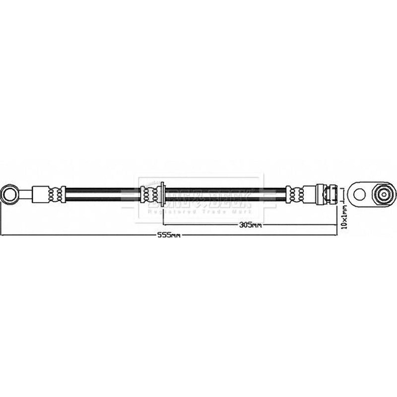 Borg & Beck Brake Hydraulic Hose Line Front Right BBH8659