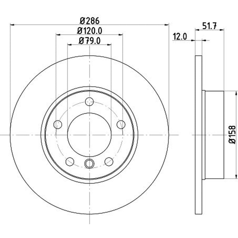 Mintex 2 x Solid Front Brake Discs MDC622-x2