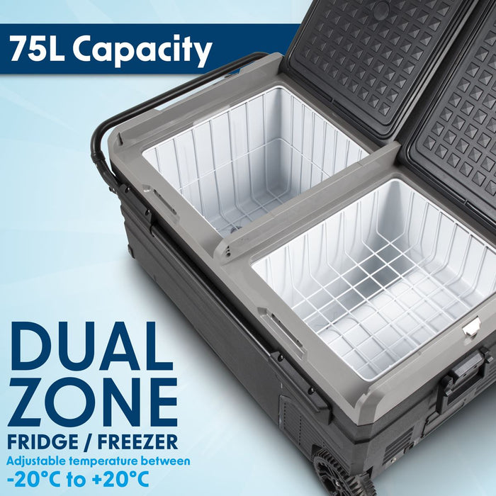 Dellonda Portable Fridge Freezer/Cool Box with LED Display 75L DL127 - Dellonda - Van Life Living