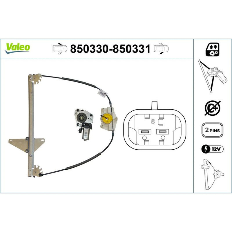 Valeo Electric Window Regulator Lifter Right Front 850331