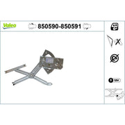 Valeo Electric Window Regulator Lifter Right Front 850591