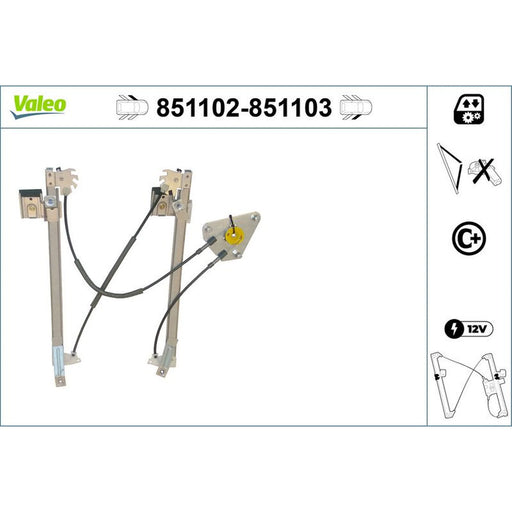 Valeo Electric Window Regulator Lifter Left Front 851102