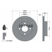 Textar 2 x Vented Front Brake Discs 92144300
