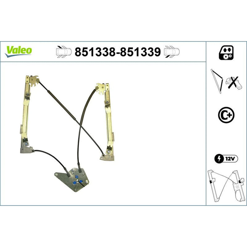 Valeo Electric Window Regulator Lifter Left Rear 851338