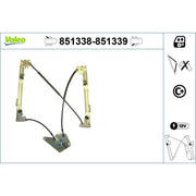 Valeo Electric Window Regulator Lifter Right Rear 851339