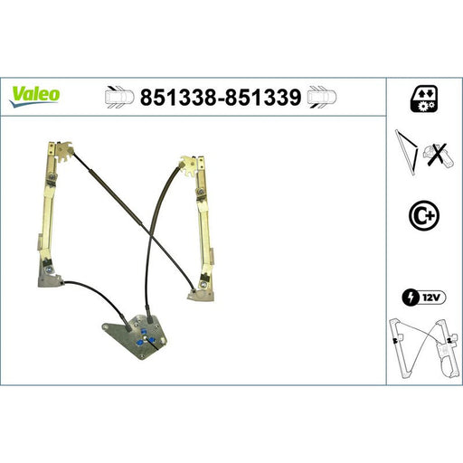 Valeo Electric Window Regulator Lifter Left Rear 851338