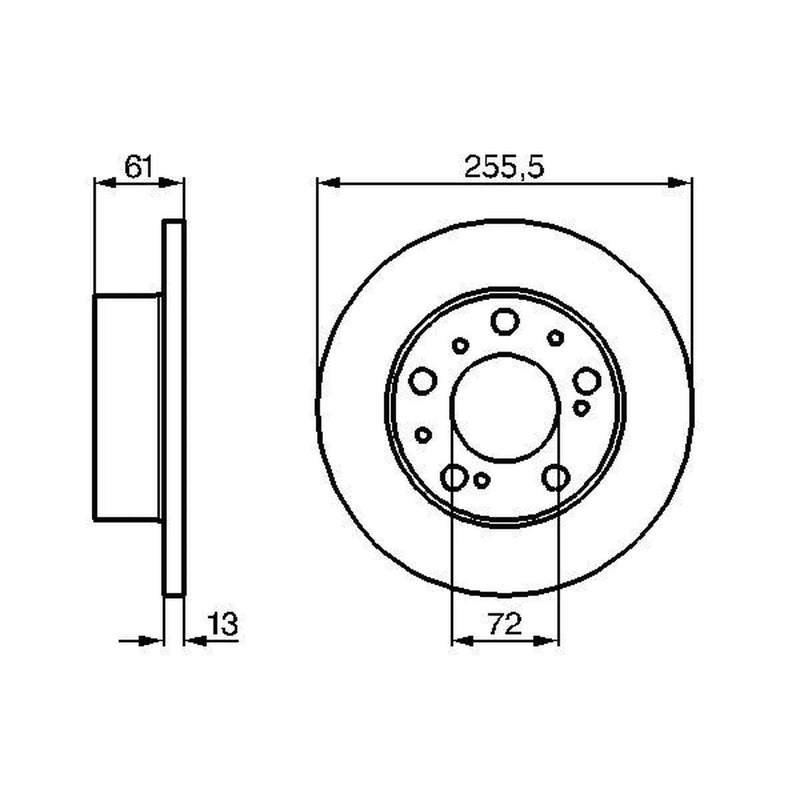 Bosch 2 x Solid Front Brake Discs 0986478067-x2