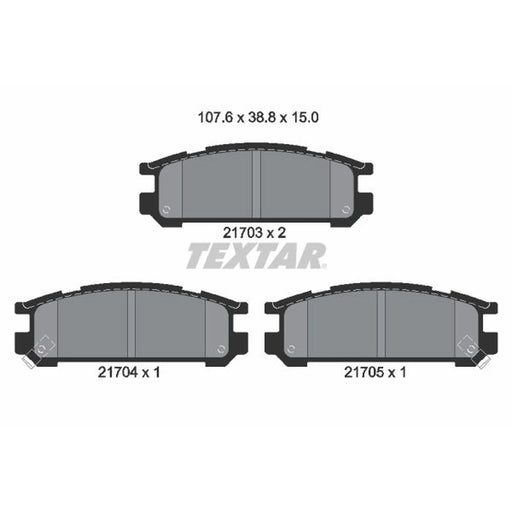 Textar Rear Brake Pad Set 2170301