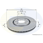 Comline 2 x Vented Front Brake Discs ADC1509V-x2