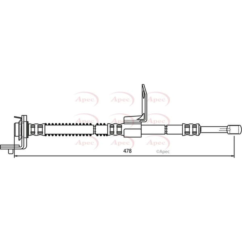 Apec Brake Hydraulic Hose Line Front Right HOS3730