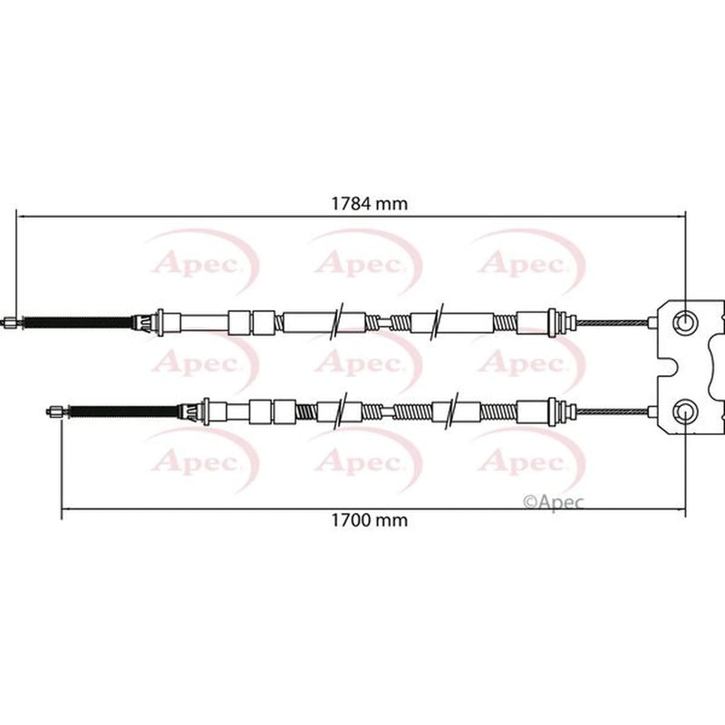 Apec Handbrake Cable Right Rear CAB1133