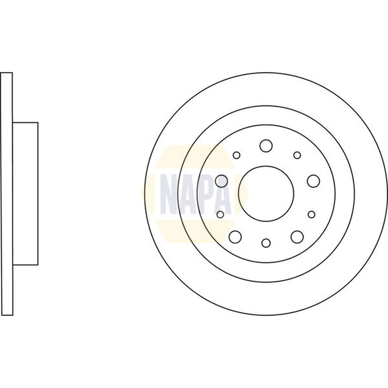 NAPA 2 x Solid Rear Brake Discs NBD5839-x2