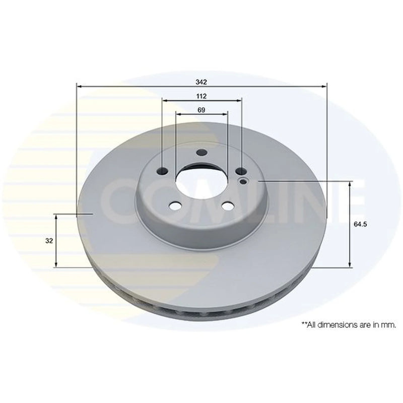 Comline 2 x Vented Front Brake Discs ADC5031V-x2