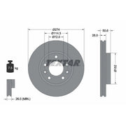 Textar 2 x Internally Vented Front Brake Discs 92174703-x2