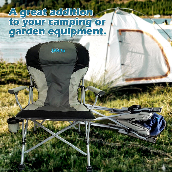 Liberty Grey Folding Camping Chair MDS1203 - Liberty Leisure UK - Van Life Living