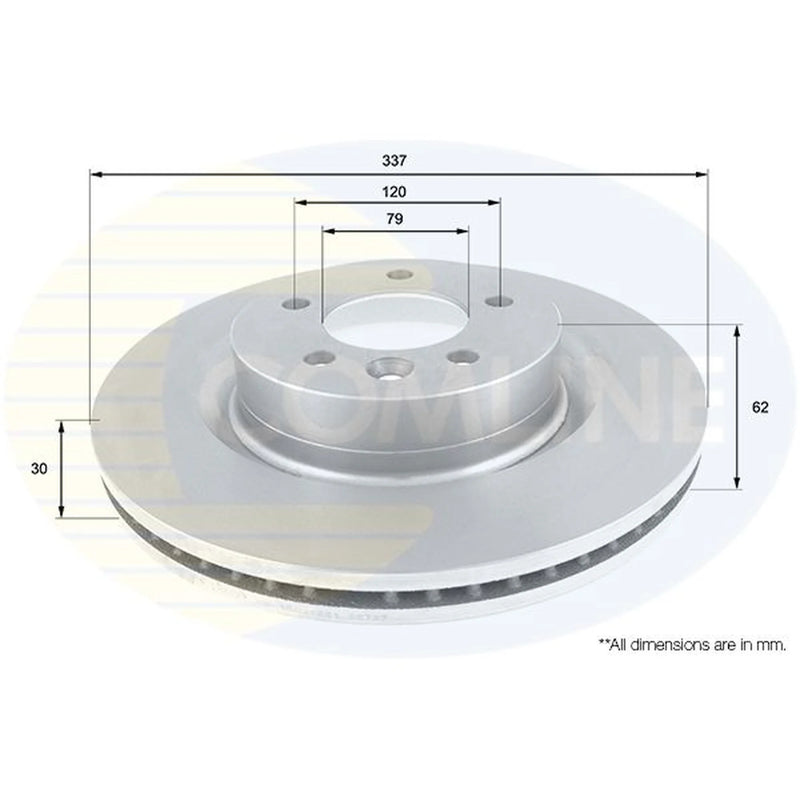 Comline 2 x Front Brake Discs ADC1323V-x2