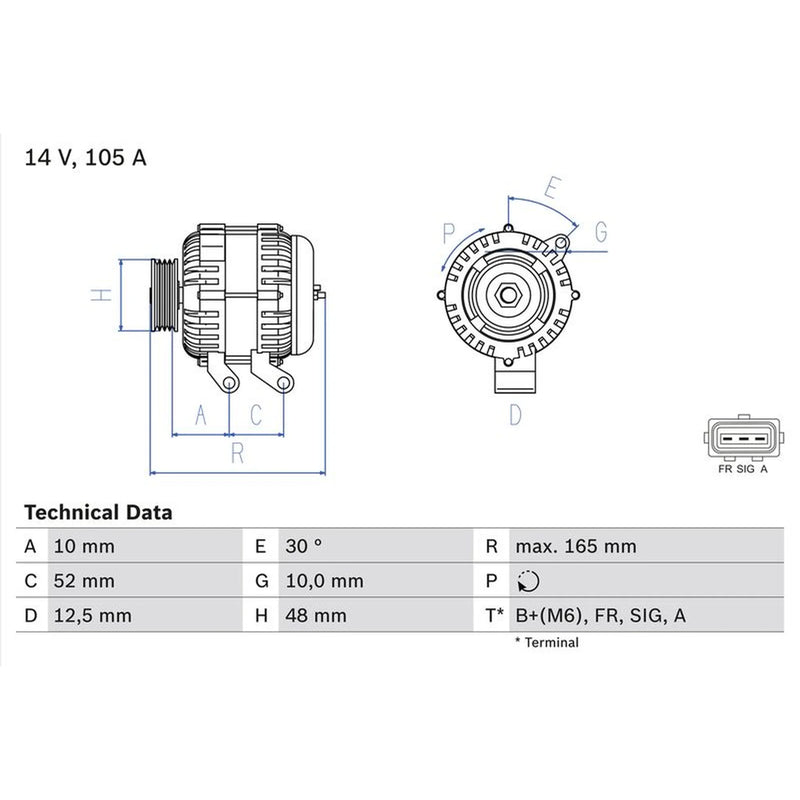Bosch Car Alternator 12V 0 986 080 440